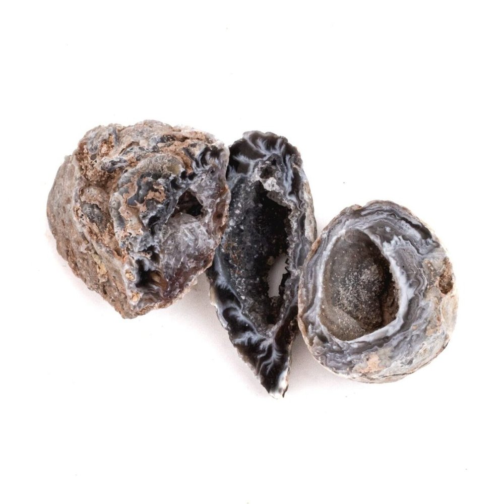 50g Small Agate Oco Geodes Natural Rough Half Gemstone Mineral Sparkly Jewelry